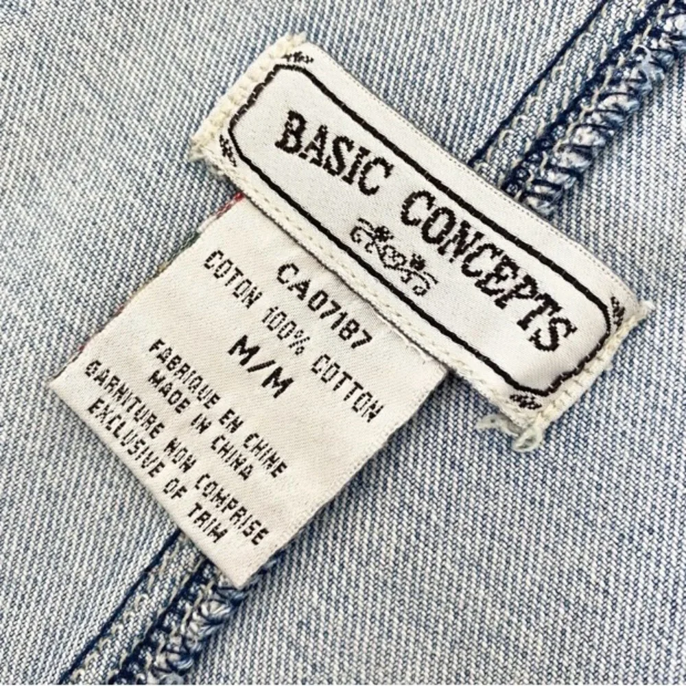 VINTAGE 90s Light Denim Baggy Overalls - Picture 10 of 10